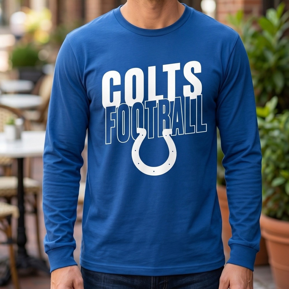 NFL Indianapolis Colts Royal Blue‎ Long Sleeve Graphic T-Shirt Youth L 14/16